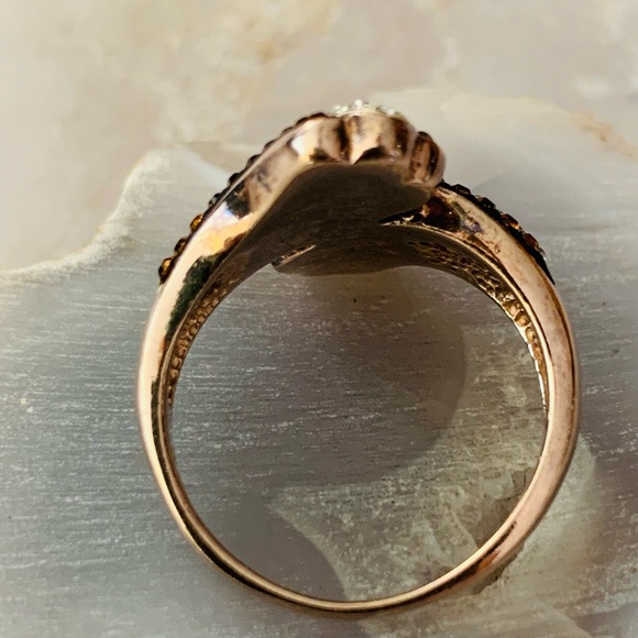 Sterling Silver 925 Crossover Crystal Pave Ring - Picture 5 of 9